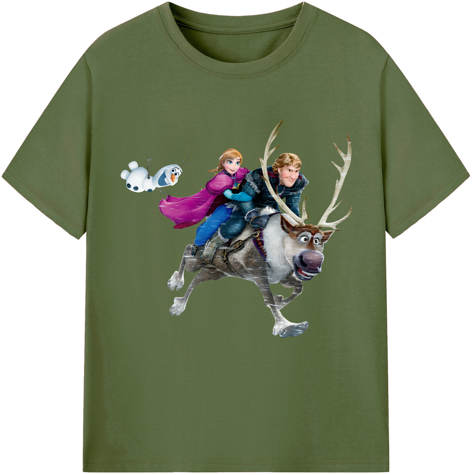 （画像用） アナと雪の女王 アンナ エルサ Frozen Anna Elsa 綿100％半袖Tシャツ（フロントプリント）